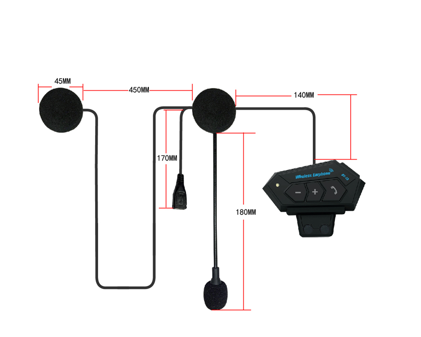 Headset für Motorrad-Helme Bluetooth USB