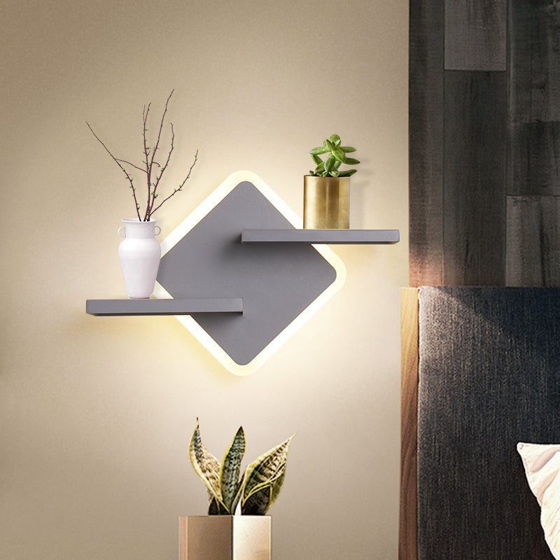 LED Wandlampe mit Abstellboard