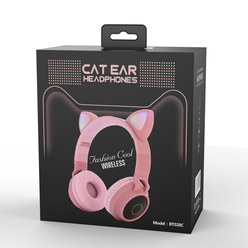 Headset LED Katzenohren Kopfhörer *NEU