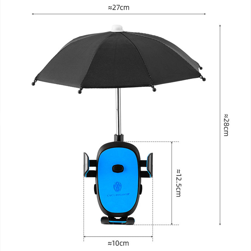 Fahrrad-Smartphonehalter mit Regenschirm