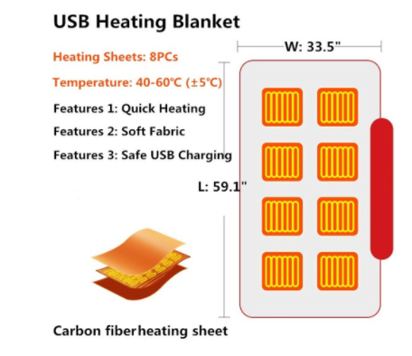 Winter Flannel Tagesdecke, beheizbar USB