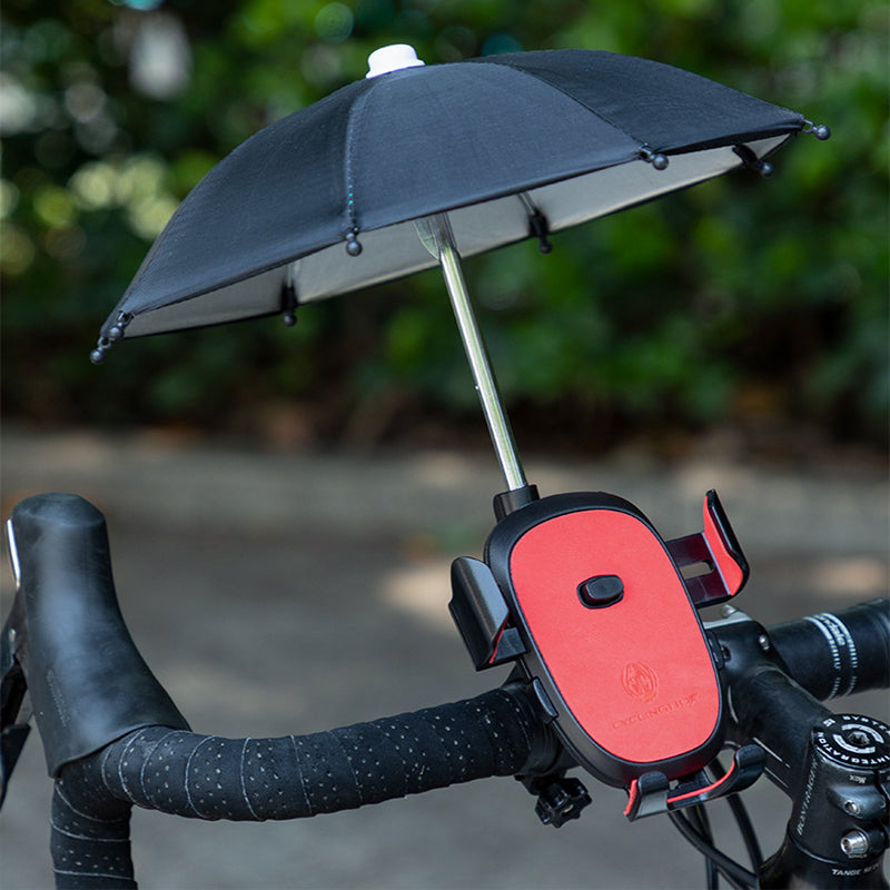 Fahrrad-Smartphonehalter mit Regenschirm