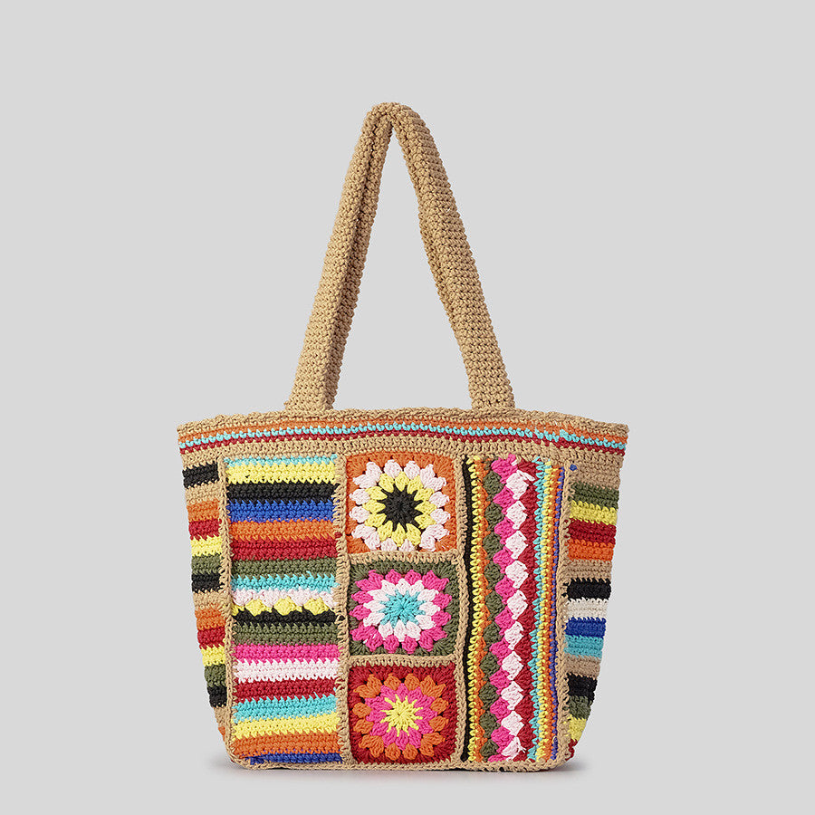 Gewebte Tasche aus Wolle im Vintage-Stil mit Blumenmuster