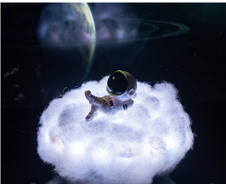 Nachtlicht Astronaut Wolke