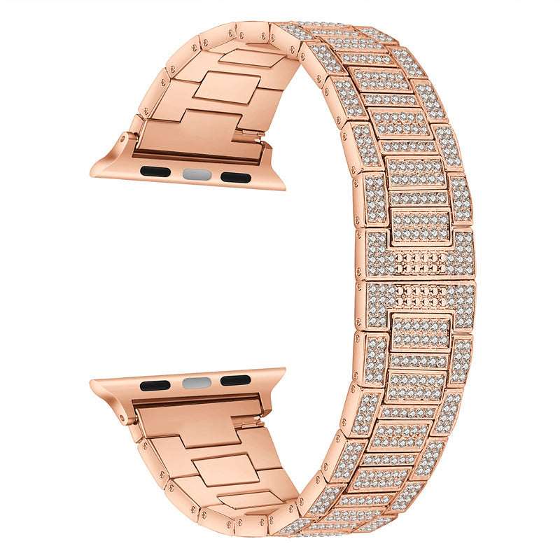 Alloy Full Diamond Butterfly Buckle Watch Strap