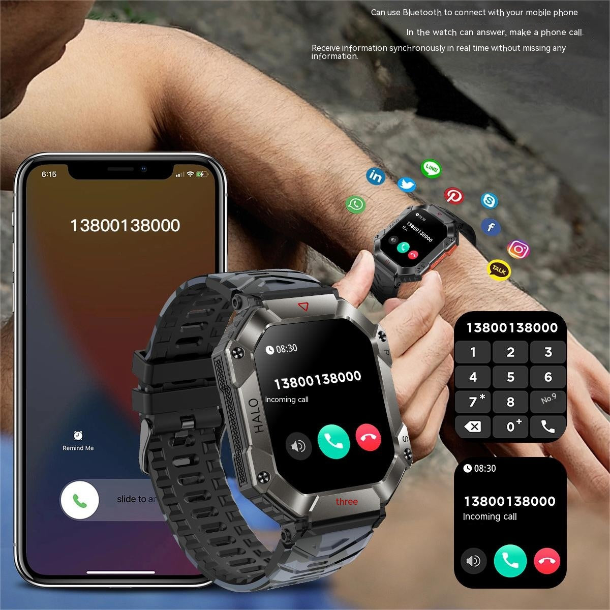 Outdoor Smart Watch Bluetooth